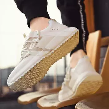 2024 spring new men s bag-soled shoes thick-soled heightening dad shoes student versatile sports leisure live broadcast men s shoes 39 бежевый