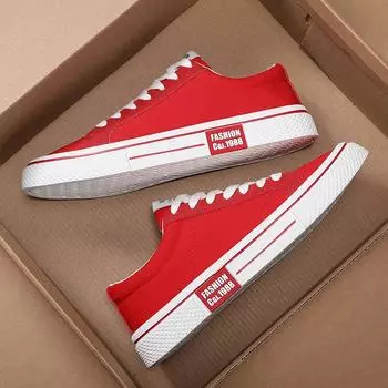 2024 spring new men s low-top canvas shoes, adolescent student board shoes, live broadcast sports and leisure men s shoes 39 чёрный