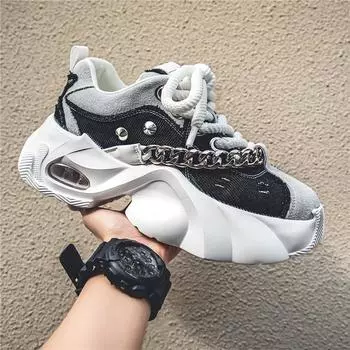 2024 Spring New Men s Platform Daddy Shoes Teen Student Sneakers Canvas Live Casual Men s Shoes 39