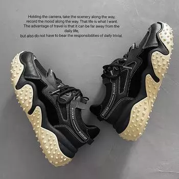 2024 Spring New Men s Shoes Japan and South Korea Trend Old Shoes Harajuku Style Casual Shoes Men s Sports Shoes 39 бежевый