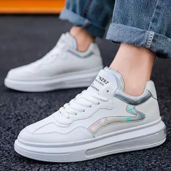 2024 Spring New Men s Shoes Men s Korean Version of The Trend Shoes Sneakers Fashion Casual White Shoes Low-top Sneakers 39 белый