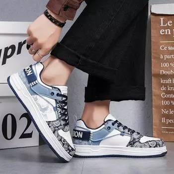 2024 Spring New Men s Trend Fashion Comfortable Soft Breathable Casual Sneakers Board Shoes 39 серебряный