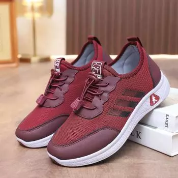 2024 spring new shoes women s middle school the elderly walking shoes old Beijing women s single shoes one pedal casual mother shoes 36 чёрный