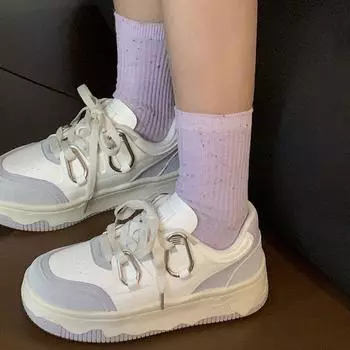 2024 Spring Niche Design Original Board Shoes Women s Fashion Versatile 2024 New Casual Fashion Student Little White Shoes 35 фиолетовый