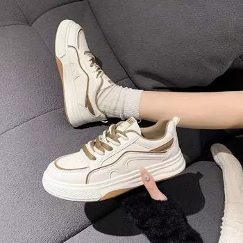 2024 Весна Лето Новые Женские Кроссовки С Небольшим Крылом Толстая Подошва Дышащие Повседневные Кроссовки Модный Тренд Ретро Кроссовки На Шнуровке Женские 35 синий