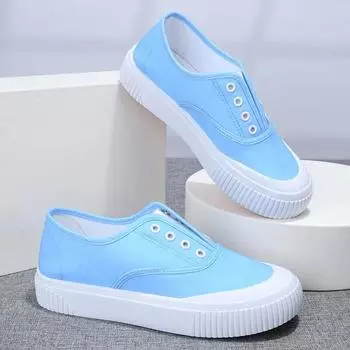 2024 Spring/Summer Newest Canvas Women S Shoes Candy Color Breathable Upper Soft Sole Canvas Shoes 35-40 35 синий