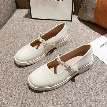 2024 Весна Лето Обувь Женская Плоская Мода Брендовые Женские Милые Туфли Мэри Джейн Плюс Размер 42 A4251 4 чёрный