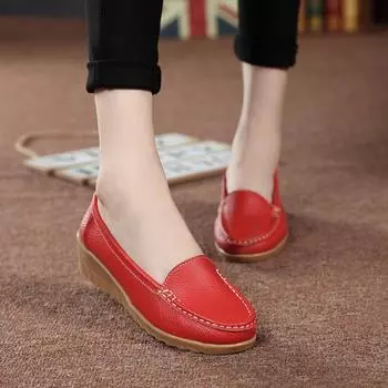 2024 Spring Summer Soft-soled Non-slip Walking Shoes Women Round Toe Fashion Flats Ladies Shoes Loafers Zapatillas De Mujer 35 чёрный