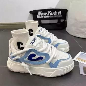 2024 spring thick baseplate shoes girl heart spring new niche Korean students casual little white shoes sports shoes 35 зелёный