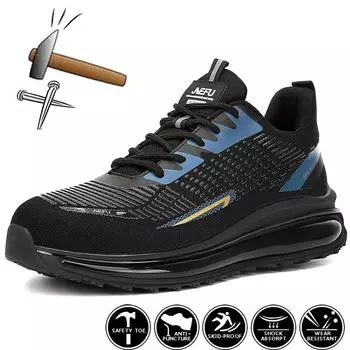 2024 Steel Toe Safety Shoes For Men Women Air Cushion Work Shoes Anti-smash Anti-puncture Security Indestructible Work Sneakers 36