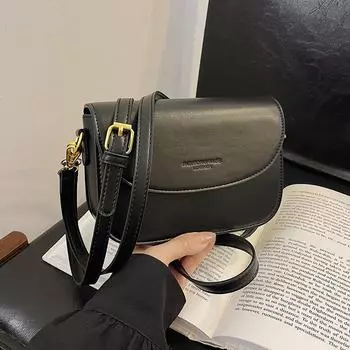 2024 Стильная универсальная маленькая квадратная сумка через плечо для женщин чёрный