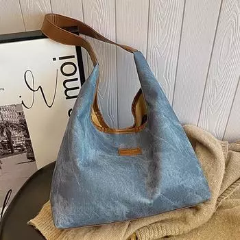 2024 сумка для путешественников с подмышкой, вместительная, женская зимняя новая модная сумка-тоут, простая повседневная сумка через плечо чёрный