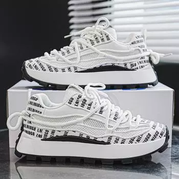 2024 summer and autumn popular men s casual running shoes platform mesh breathable work shoes dad shoes live sports shoes 39