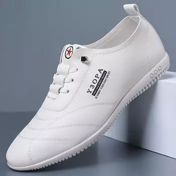 2024 summer breathable one-pedal lazy little white shoes men s light and thin leather soft casual leather shoes non-slip flat shoes 38 белый