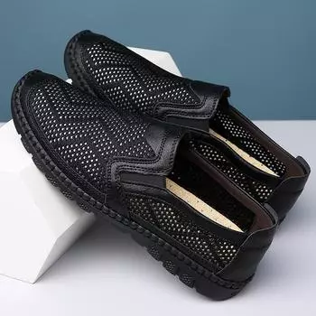 2024 Summer Flat Sneakers Men Fashion Casual Walking Shoes Breathable Mens Loafers Zapatillas Hombre Men Casual Shoes 38 серый