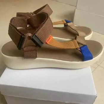 2024 Летние плоские женские туфли из пеньковой веревки, пляжные сандалии, легкая повседневная обувь для девочек, большие размеры, женские сандалии на платформе 36 темные хаки