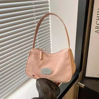 2024 summer Korean version of fashion casual armpit bag women s bag simple fashion shoulder bag simple fashion small square bag women чёрный