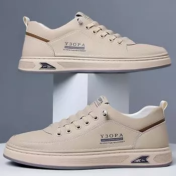 2024 summer Korean version of fashion sports board shoes youth leather breathable white shoes one pedal casual leather shoes men 38