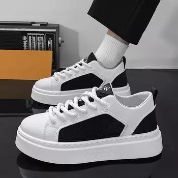 2024 summer lemon green Guochao thick-soled niche Hong Kong style mesh board shoes straps personalized ins casual men s shoes 39 белый
