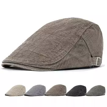 2024 Летние мужские береты плоская шляпа хлопковые козырьки кепки винтажные плоские повседневные береты для мужчин регулируемые шляпы