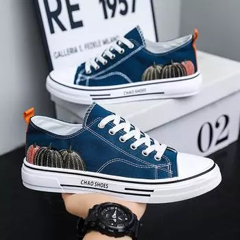 2024 summer new breathable men s canvas shoes Hong Kong style men s shoes casual cloth shoes trendy and lightweight low-top board shoes 39