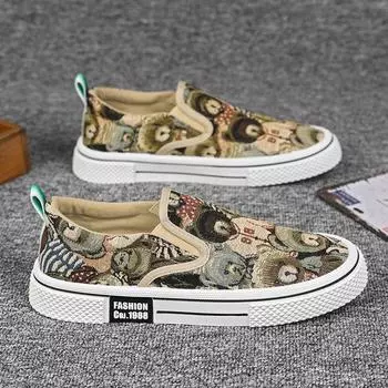 2024 summer new canvas shoes men s low-top casual bear board shoes Korean version flat-bottomed trend versatile teen tide 39