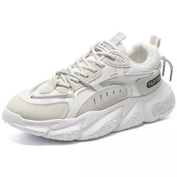 2024 Лето Новые Папьи Туфли Модные Туфли Сетчатые Дышащие Мужские Туфли Универсальные Спортивные Беговые Повседневные Маленькие Белые Туфли 39 бежевый