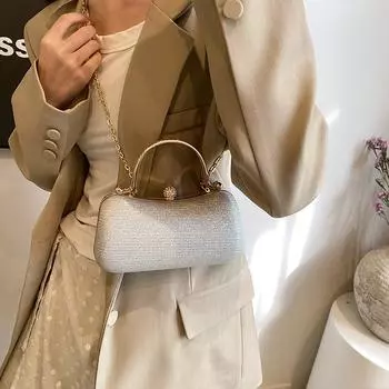 2024 лето новая модная цепочка сумочка банкетная сумка сумка через плечо сумка через плечо золотая сумка чёрный