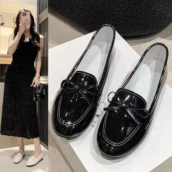 2024 summer new fashion Korean version women s casual single shoes retro flat British style loafers 36