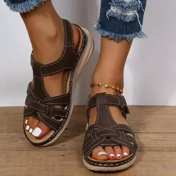 2024 Summer New Fashion Sandals Wedge Open Toe Outdoor Solid Color Comfortable Women s Beach Shoes Women Sandals Women Shoes 36