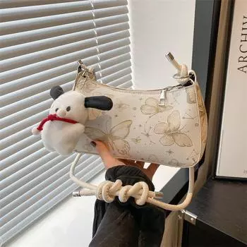 2024 summer new fashion small square bag niche simple casual messenger bag commuter bag simple fashion bag women Without pendant серебряный