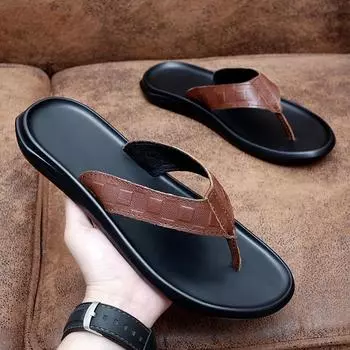 2024 Summer New Flip-flops for Men To Wear Personalized Flip Flops for Men To Wear Anti-skid Indoor and Outdoor Sandals 38 синий