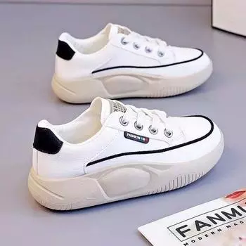 2024 summer new girls retro lace-up Korean version casual shoes color matching light and versatile thick-soled round head single shoes women 35 белый