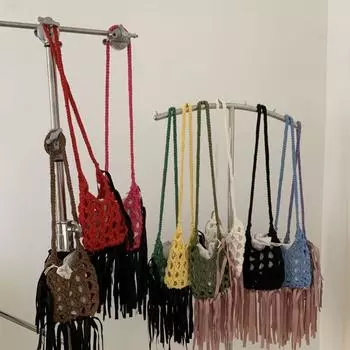 2024 летняя новинка ручной работы своими руками плетеная полая косая сумка-мешок с лентой для украшения летняя универсальная дорожная сумка белый