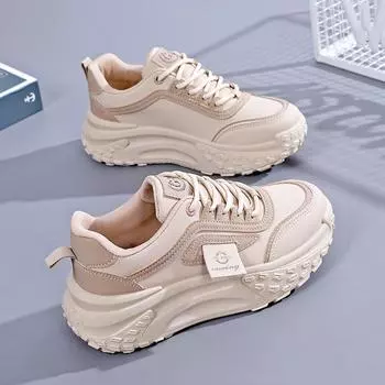 2024 summer new Korean version of little white shoes female ins student sports and leisure street shoes female thick-soled high baseplate shoes 35