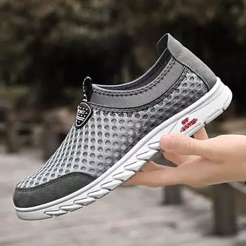 Лето 2024 года, новые мужские повседневные дышащие спортивные туфли, модная повседневная обувь, мужская обувь больших размеров 38 чёрный