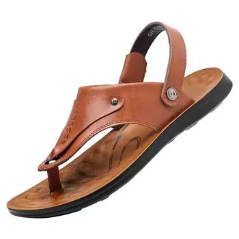 2024 Summer New Men s Clip Toe Slippers Anti Slip High Quality Herringbone Slippers Classic Brown Men s Flat Bottom Casual Shoes 38 чёрный