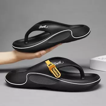 2024 Summer New Men s Flip Flops Indoor Outdoor Beach Sandals Thick Soft Sole Bathroom Slides Shoes Man Non-slip Home Slippers 38-39 хаки