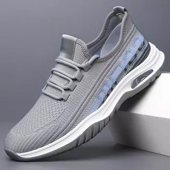 2024 Summer New Men s Shoes Flying Weave Breathable Men s Casual Sports Shoes Walking Shoes Trend Men s Single Shoes 38 чёрный