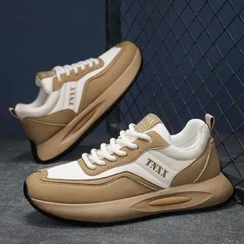 2024 summer new men s versatile sports running shoes leather surface platform casual heightening lace-up Forrest Gump shoes men s shoes 39