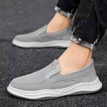 2024 summer new microfiber leather hollow mesh breathable board shoes Korean version trendy platform shoes sports and leisure men s shoes 39
