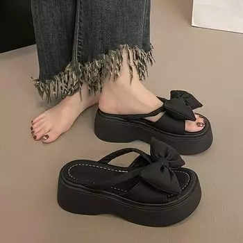 2024 summer new popular outer wear fashionable silver platform slippers women s high-end feeling with skirts versatile cool slippers 35