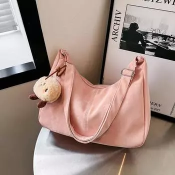 2024 summer new trendy large-capacity solid color tote bag women s commuting armpit fashion simple shoulder crossbody bag белый