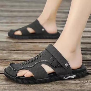 2024 summer new two-wear sandals men s shoes outdoor leisure beach wading creek shoes breathable and wear-resistant integrated shoes 39