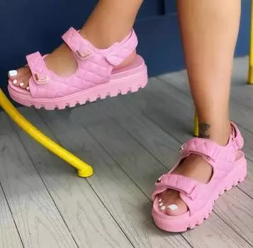 2024 Summer New Women s Beach Sandals Wearing Large Open Toe Sequin Adhesive Women s Shoes 37 светло-коричневого