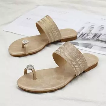 Летняя новая женская обувь 2024 года, модные повседневные пляжные тапочки, удобные женские сандалии и тапочки на плоской подошве 36 зелёный