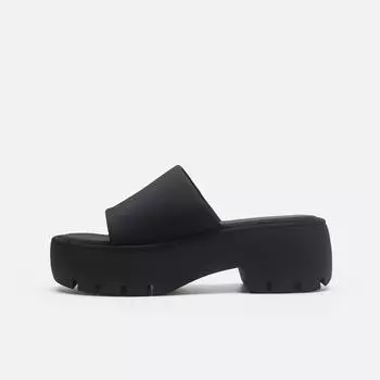 2024 Summer New Women Shoes Single Band Platform Sandals Chunky Platform Wedges Slippers Shoes for Women Zapatos De Mujer 35 чёрный