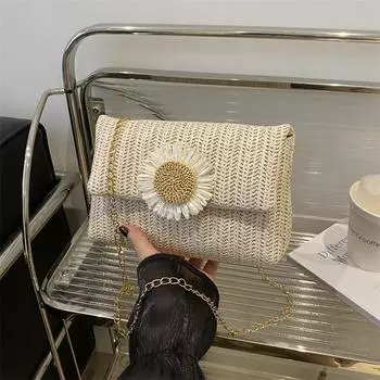2024 summer new woven bag women s niche trend shoulder bag casual commuter messenger bag casual handbag белый