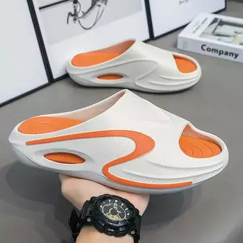 2024 summer sandals men s casual breathable cool slippers men s home wear soft-soled beach slippers men 40