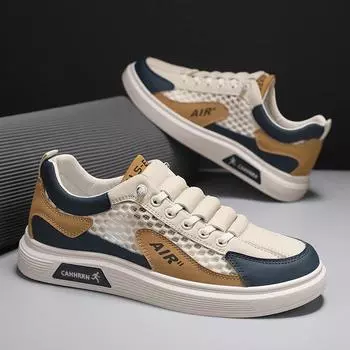 2024 summer thin breathable mesh casual flat baseplate shoes elastic band foot cover leather splicing sports men s shoes 39